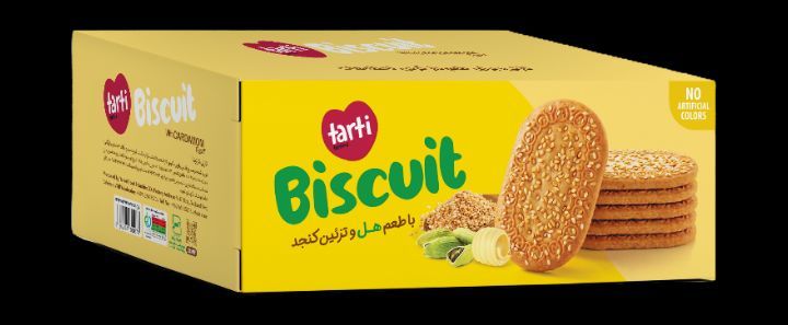 بیسکویت با طمع هل با تزیین کنجد